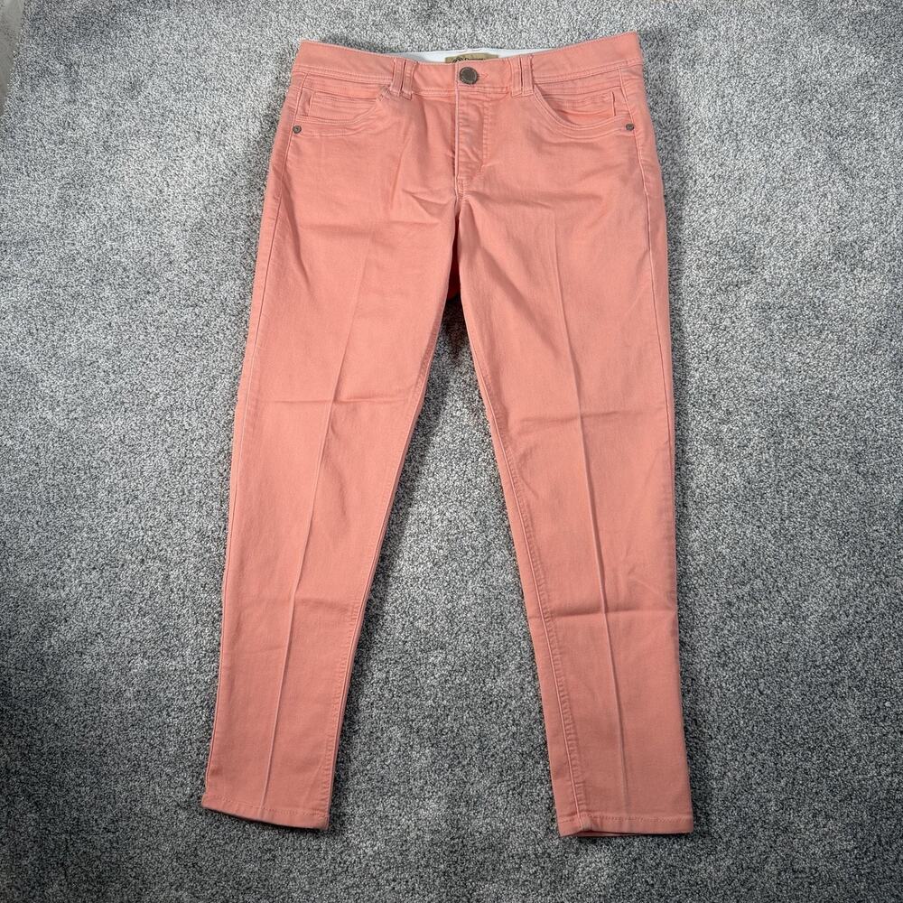 Democracy Skinny Jeans Size 12 34x26 Peach Pink Stretch Shaping Ab Technology